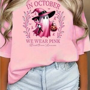 Halloween Breast Cancer Awareness T-Shirt ‘IN OCTOBER WE WEAR PINK’